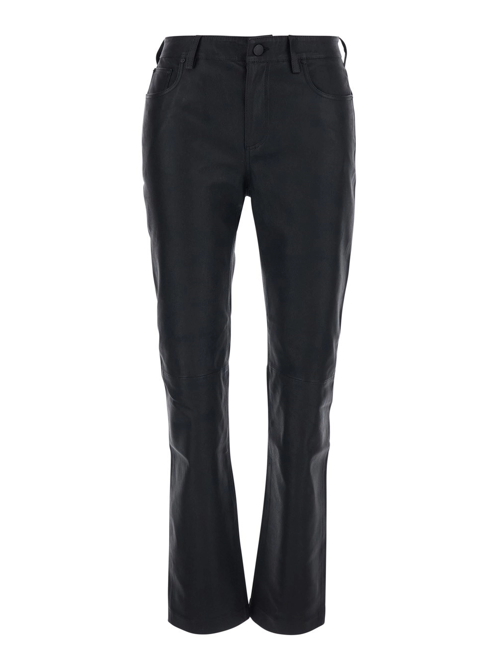 Ag jeans Jeans 'Sophie' a Vita Alta con Gamba Svasata e Patch Logo sul Retro in Pelle Neri Donna