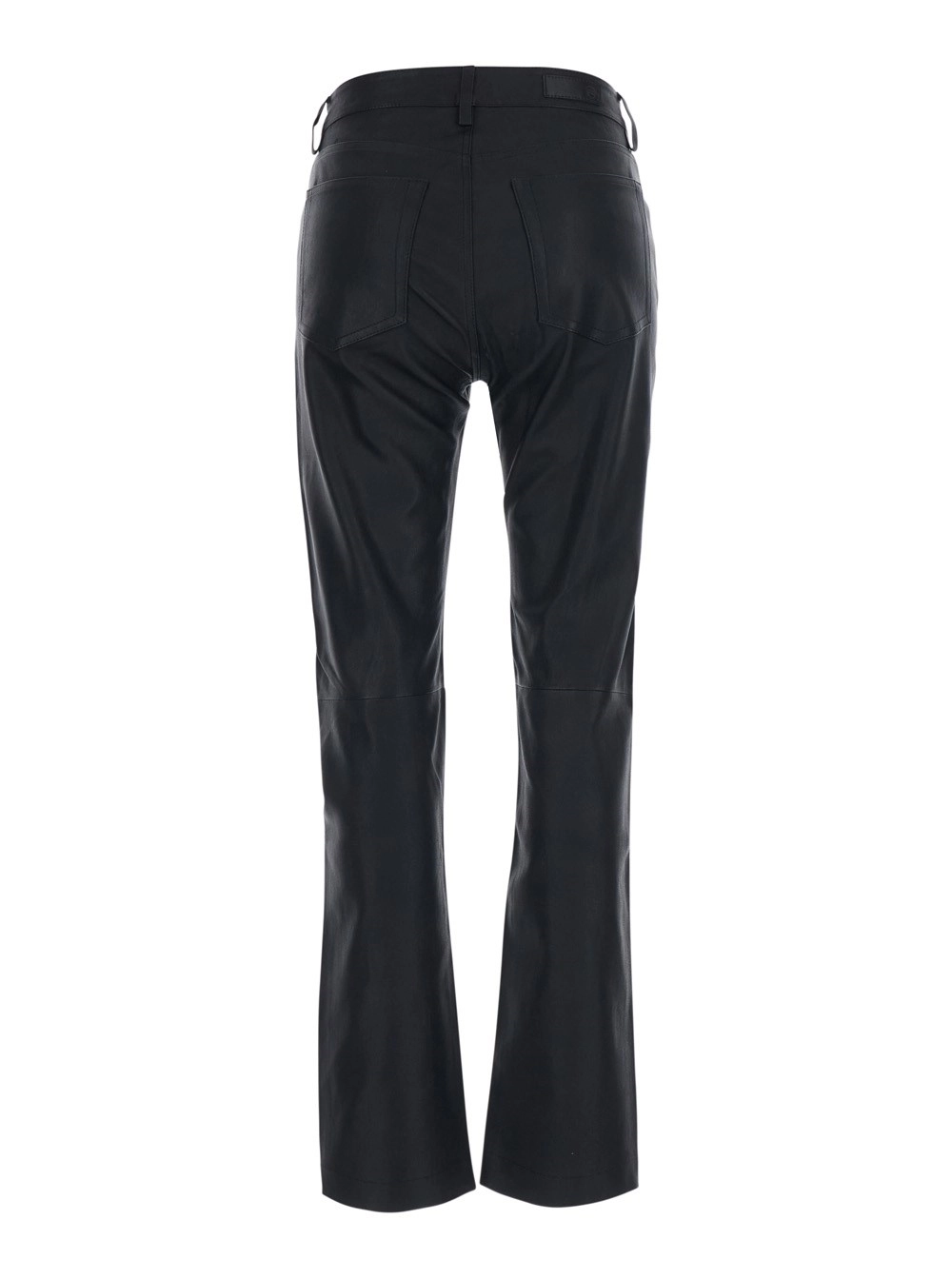 Ag jeans Jeans 'Sophie' a Vita Alta con Gamba Svasata e Patch Logo sul Retro in Pelle Neri Donna, view 2