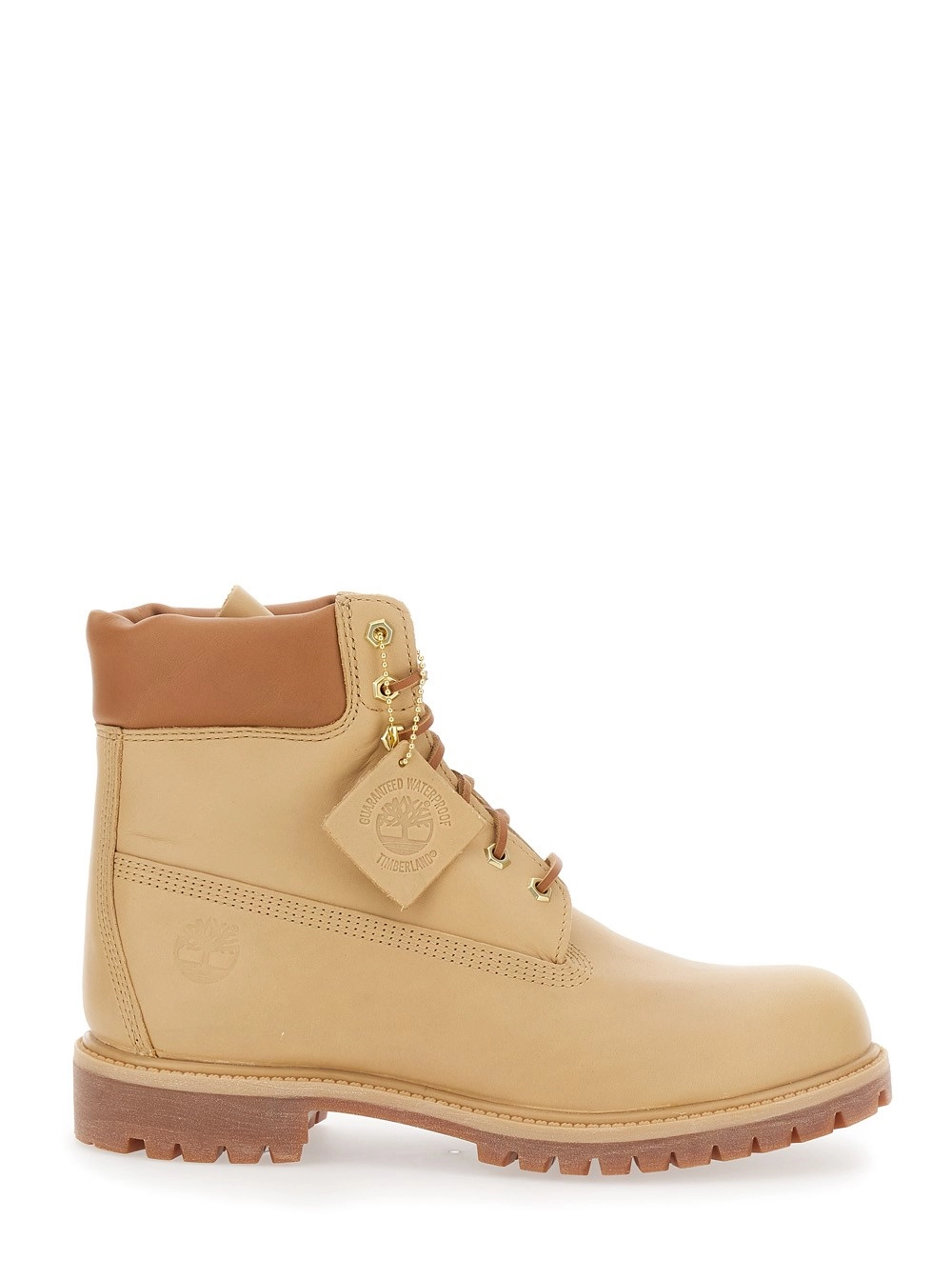 Timberland Anfibi Impermeabili con Targhetta Logo in Pelle Nubuck Beige Uomo