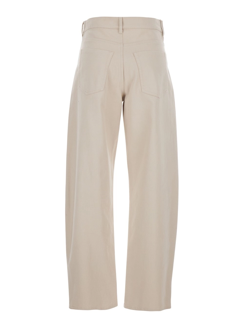 'S Max Mara Jeans 'Emily' con Passanti per Cintura e Chiusura con Bottone e Zip sul Fronte in Denim Beige Donna, view 2