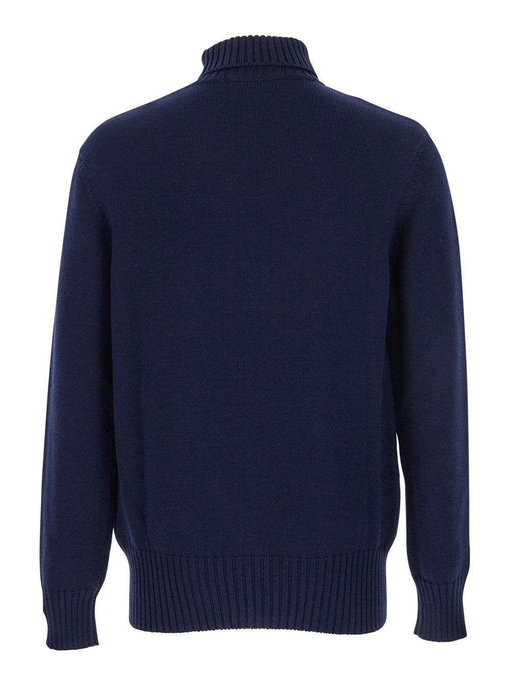 Givenchy Maglione con Collo Alto e Logo Lettering sul Fronte in Lna Blu Uomo, view 2