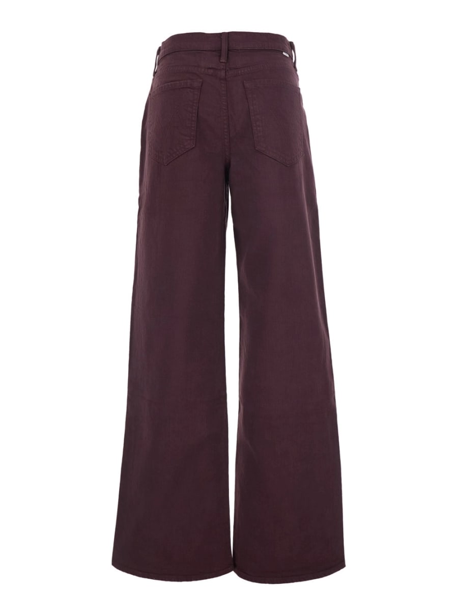 Mother Jeans 'The Rerun Zip Sneak' con Passanti per Cintura e Ricamo Logo sul Retro in Denim bordeaux Donna, view 2