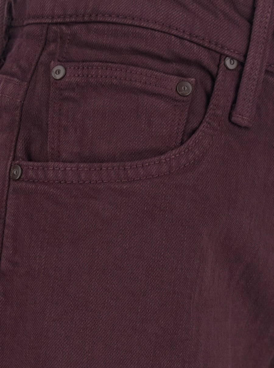 Mother Jeans 'The Rerun Zip Sneak' con Passanti per Cintura e Ricamo Logo sul Retro in Denim bordeaux Donna, view 3