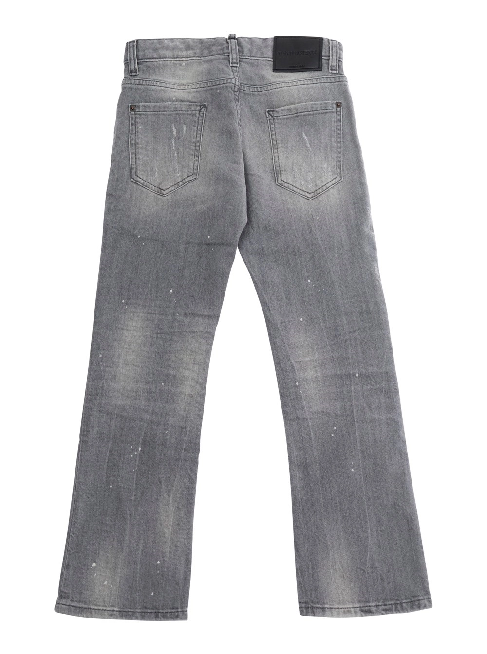 Dsquared2 kids Jeans 'American' con Design Sbiadito e Patch Logo sul Retro in Denim Grigi Bambino, view 2