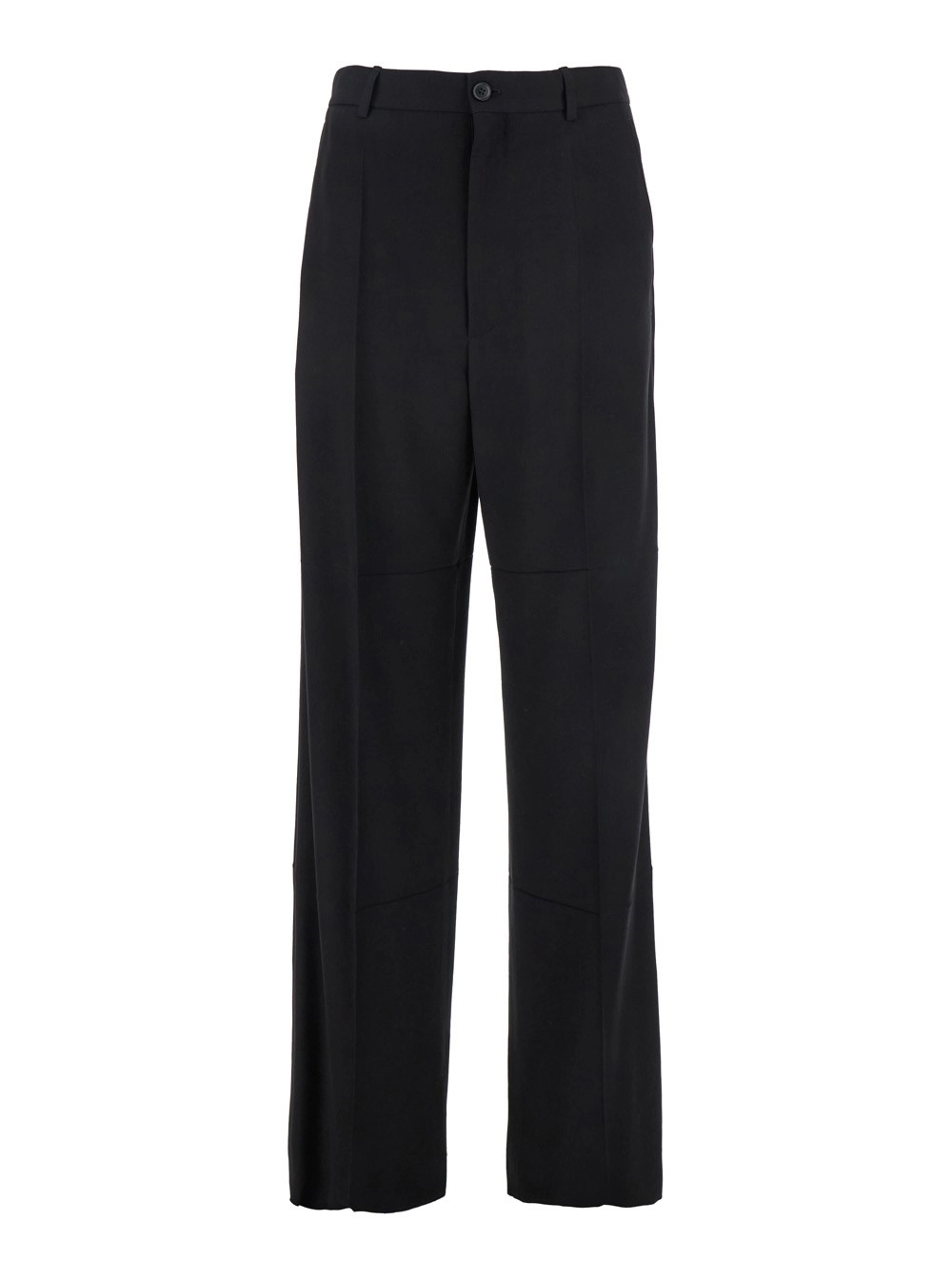 Balenciaga Pantalone con Passanti per Cintura in Misto Lana Nero Uomo