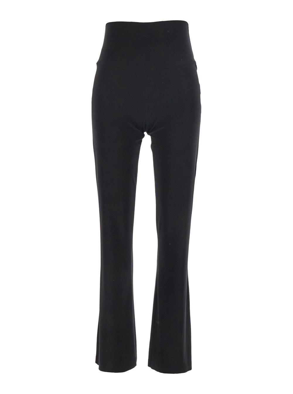 Norma kamali Pantalone Boot a Vita Alta con Gamba Ampia in Tessuto Tecnico Stretch Nero Donna