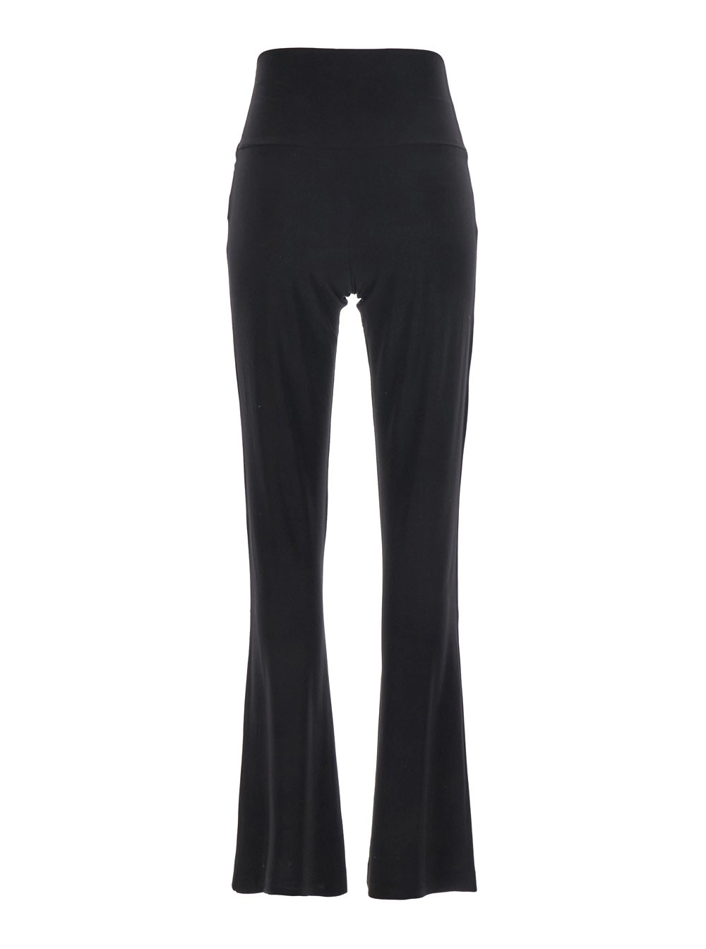 Norma kamali Pantalone Boot a Vita Alta con Gamba Ampia in Tessuto Tecnico Stretch Nero Donna, view 2