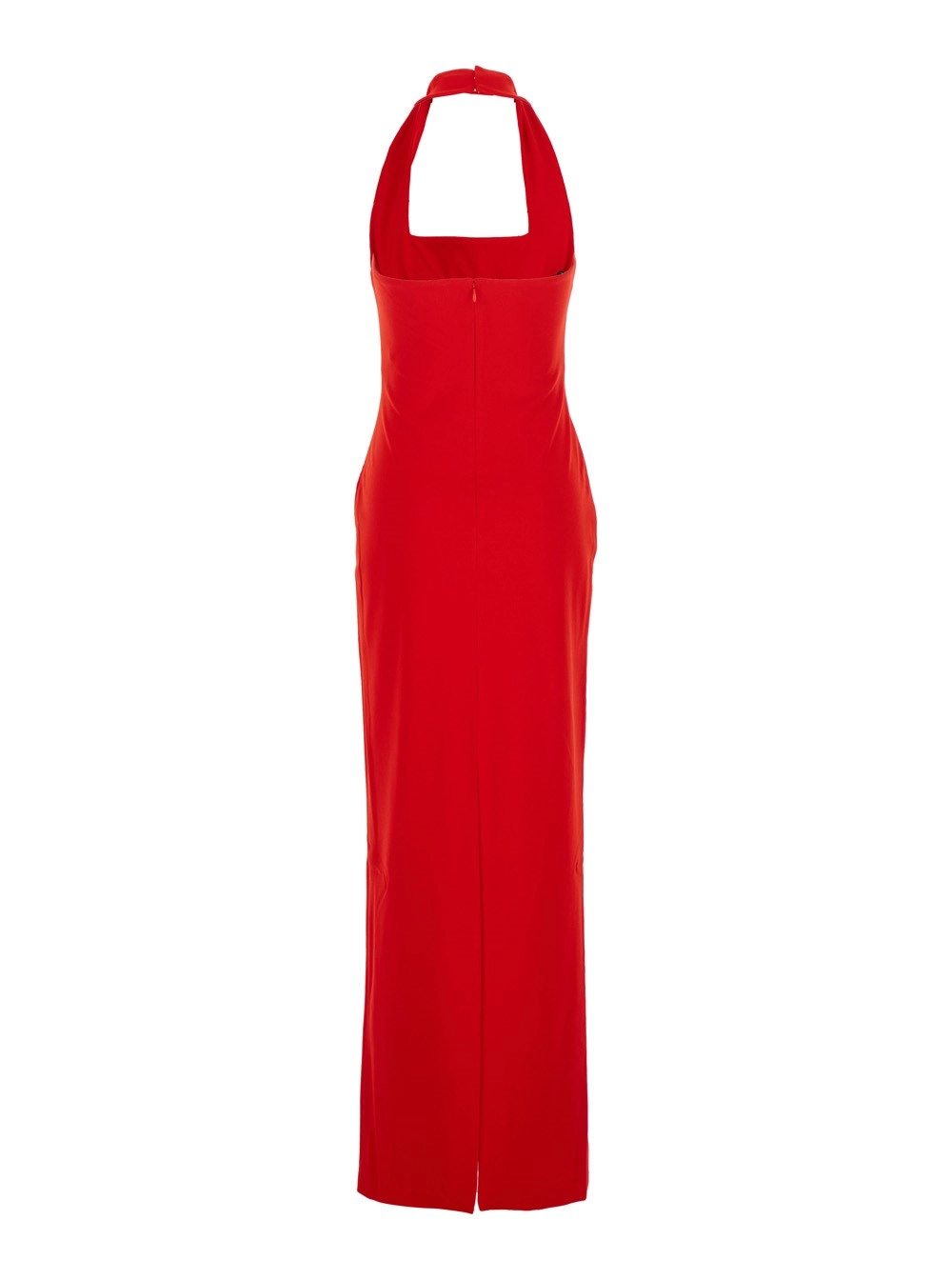 Solace london Abito Lungo 'Ilona' con Scollo Quadrato sul Fronte in Twill Rosso Donna, view 2