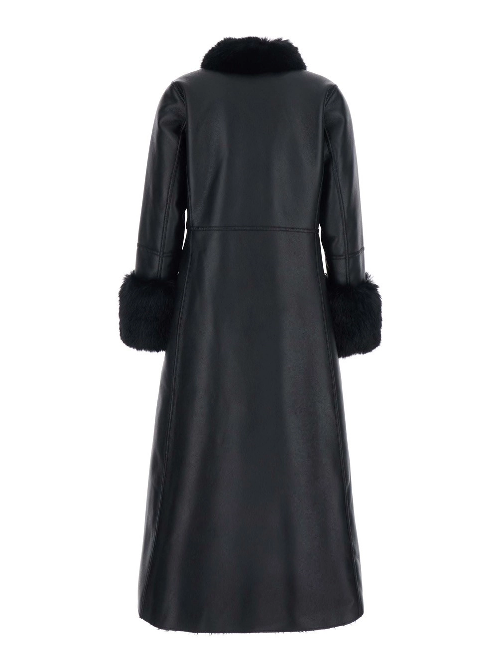 Urbancode Cappotto pelliccia lungo con design reversibile in eco-pelliccia Nero per donna, view 2