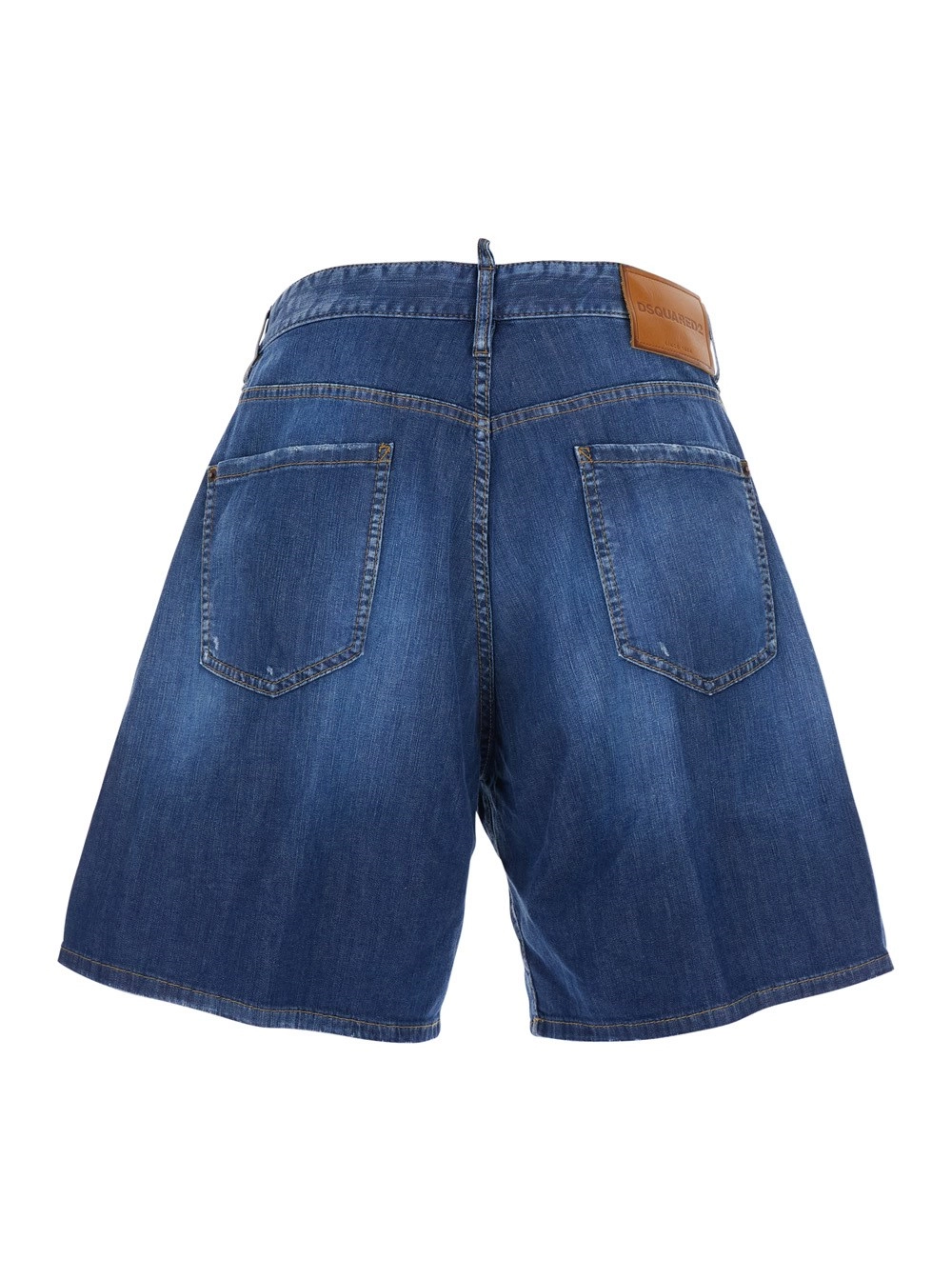 Dsquared2 Shorts con Patch Logo sul Retro e Dettaglio sul Fronte in Denim Blu Uomo, view 2