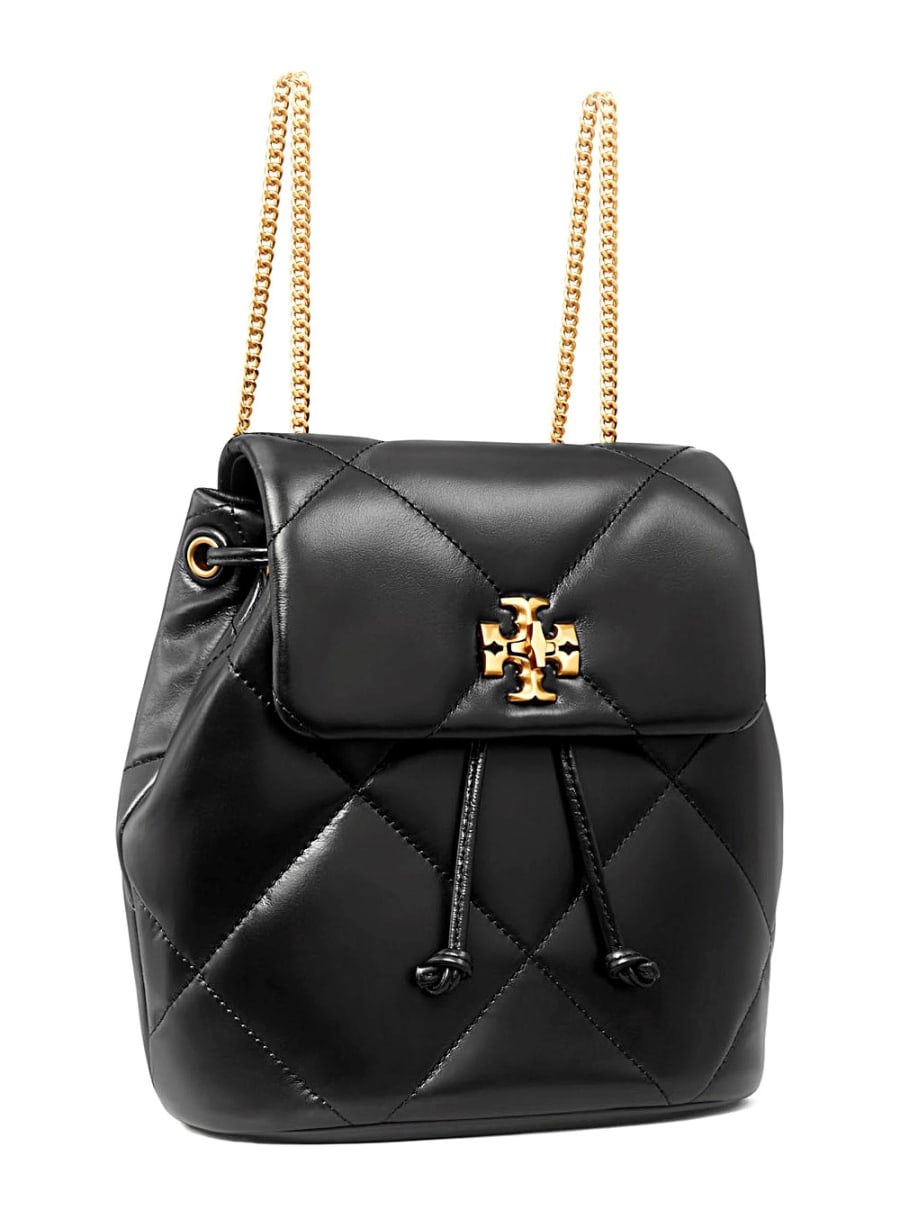 Tory Burch Zaino 'Kira' con Placca Logo Metallica sul Fronte in Pelle Trapuntata Nero Donna, view 2