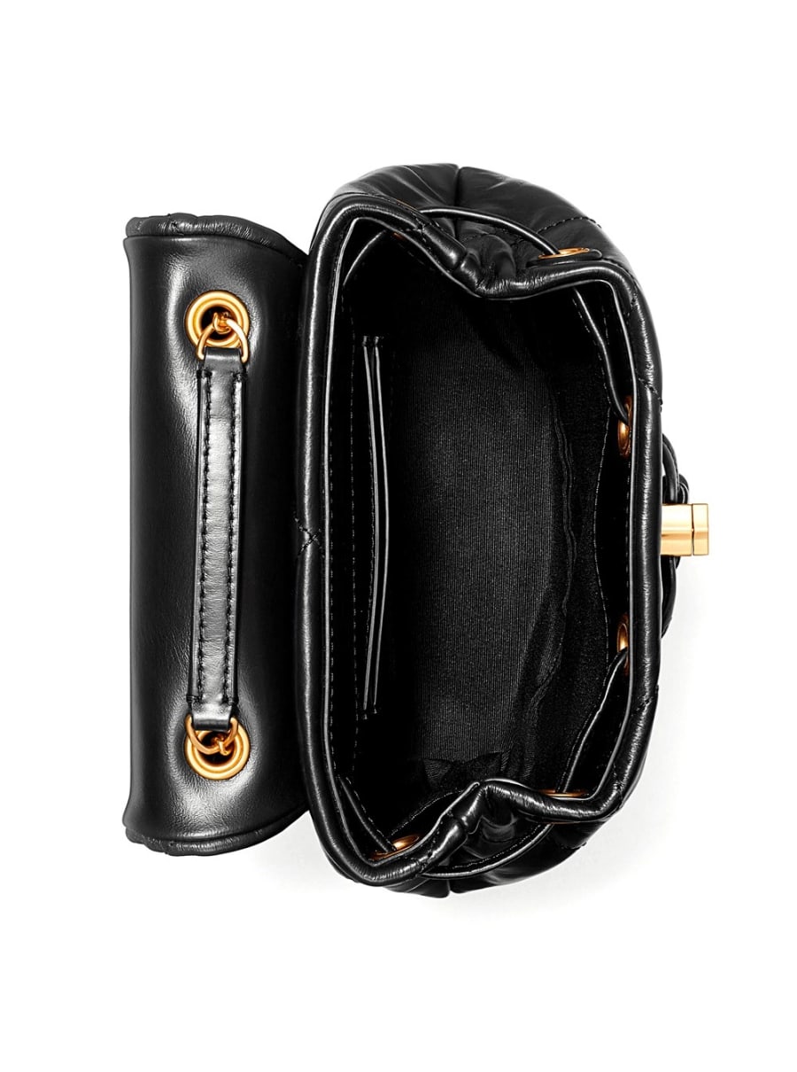 Tory Burch Zaino 'Kira' con Placca Logo Metallica sul Fronte in Pelle Trapuntata Nero Donna, view 4