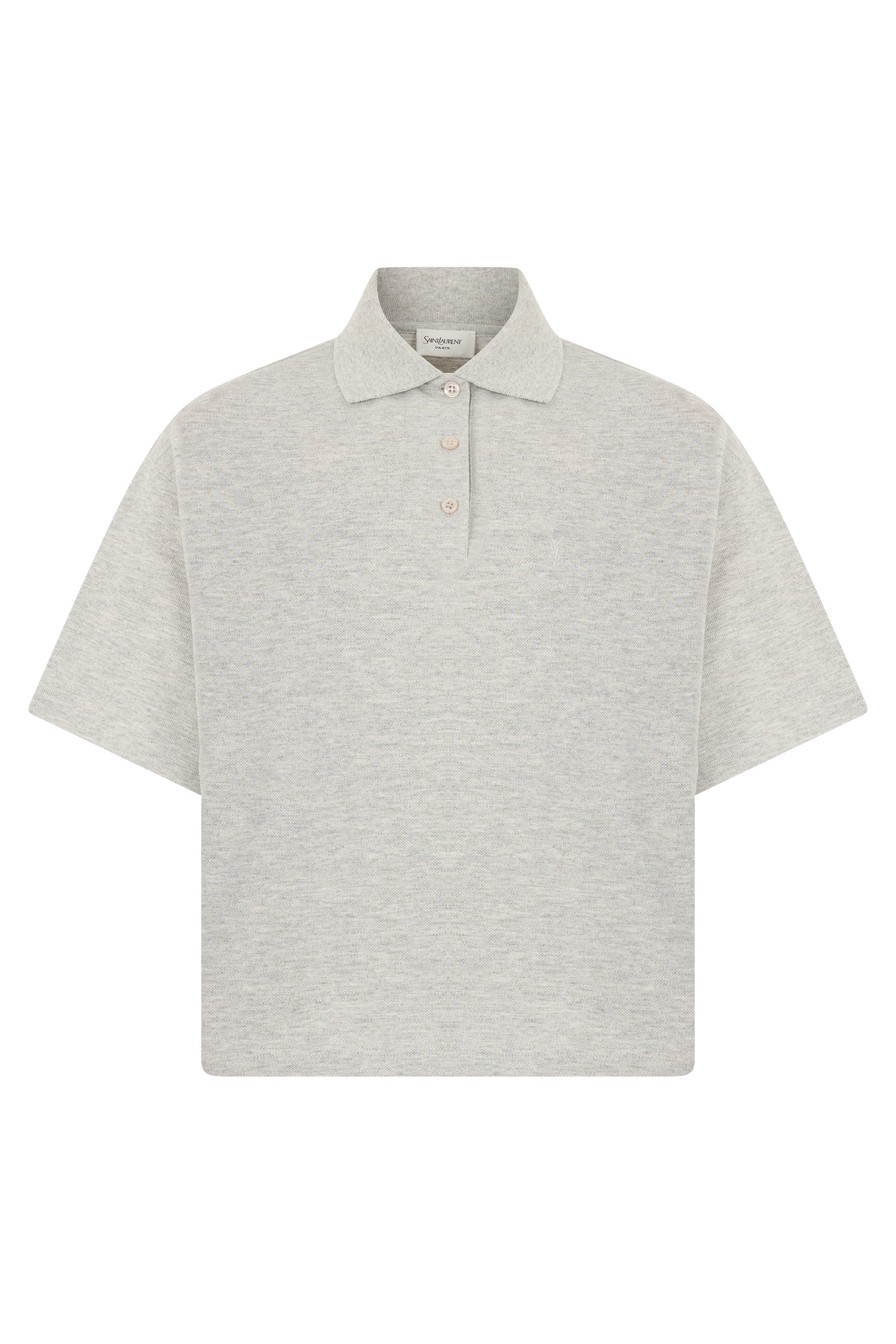 Saint Laurent Polo in piquet di misto cotone