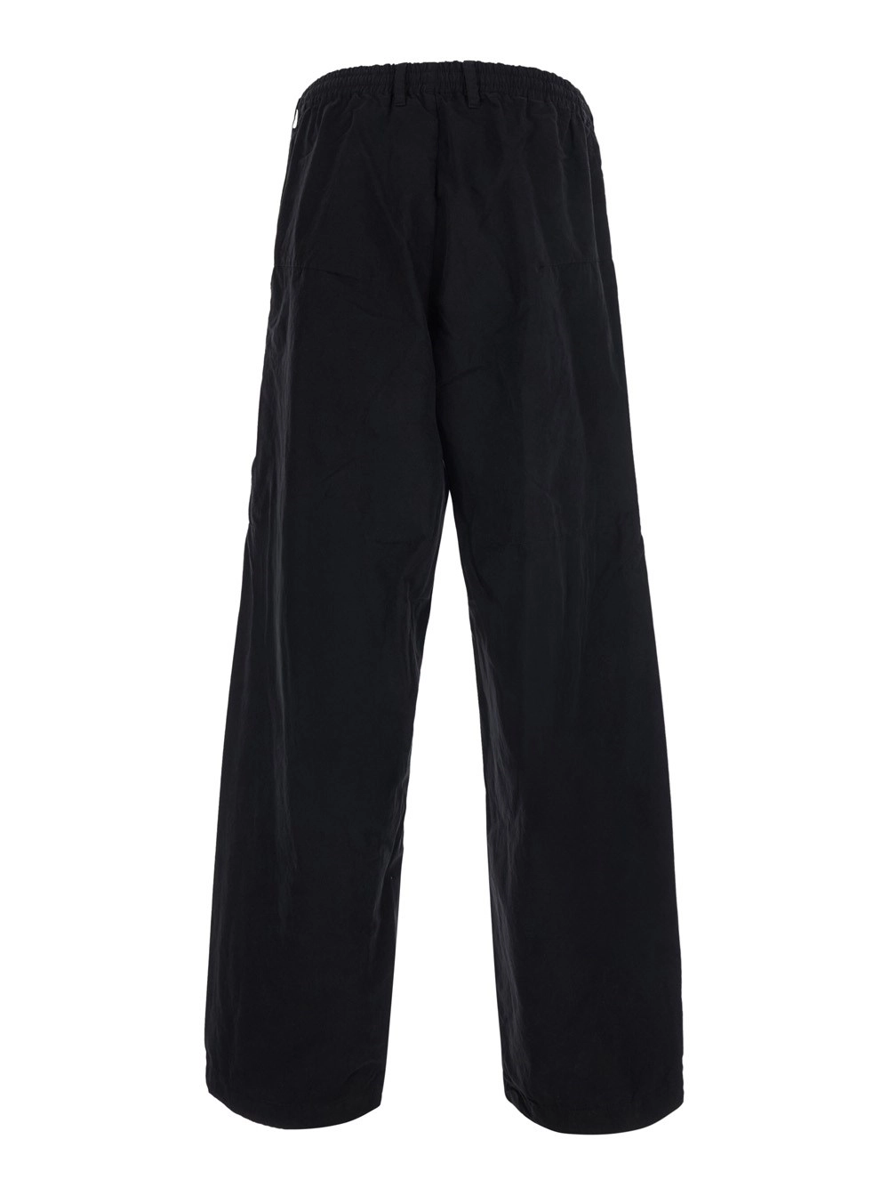 C.P. Company Pantaloni Cargo con Placca Logo sul Lato e Vita Elasticizzata in Cotone Neri Uomo, view 2