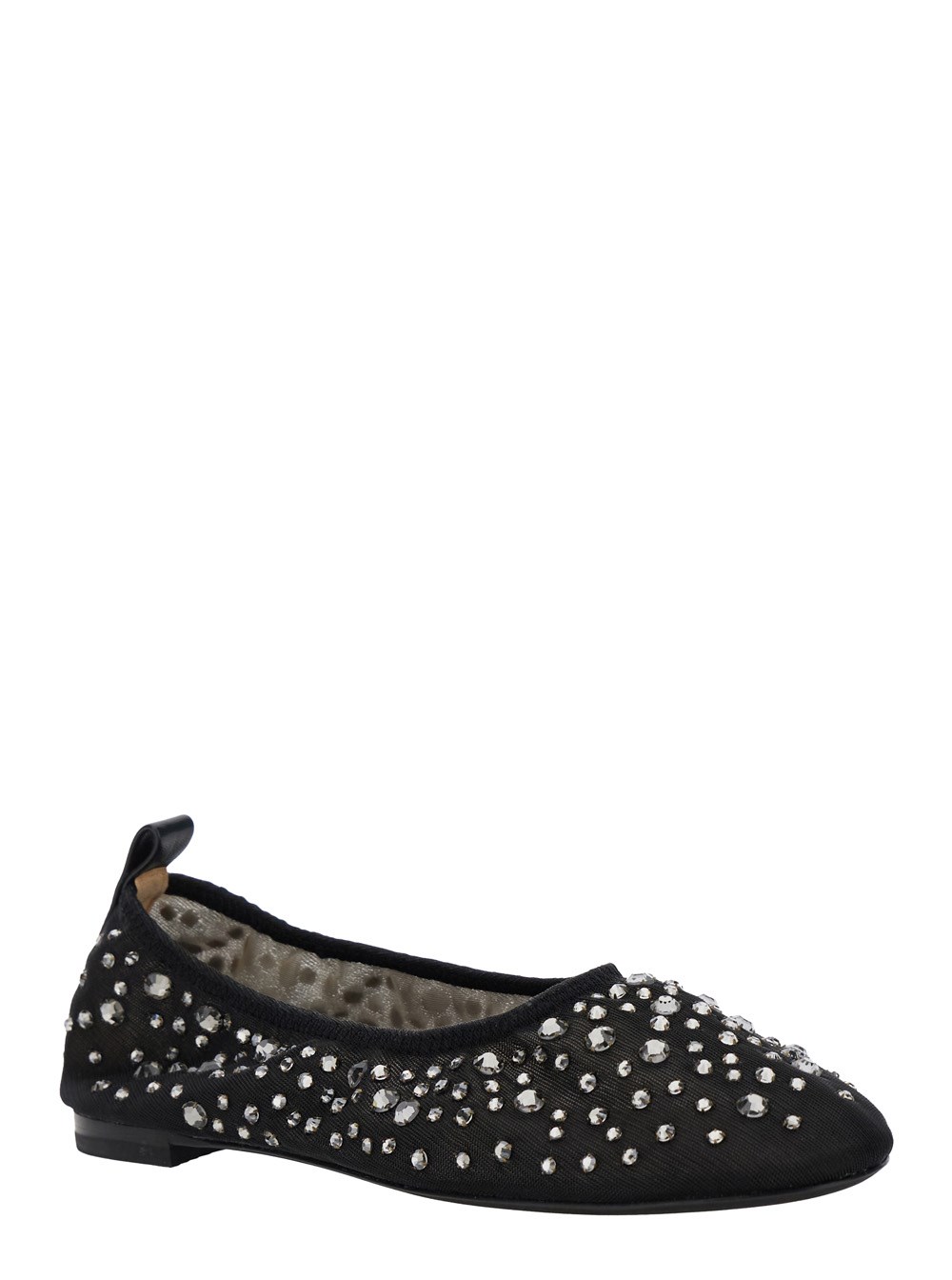 Tory Burch Ballerine con Cristalli Applicati All-Over in Tessuto Tecnico Nere Donna, view 2