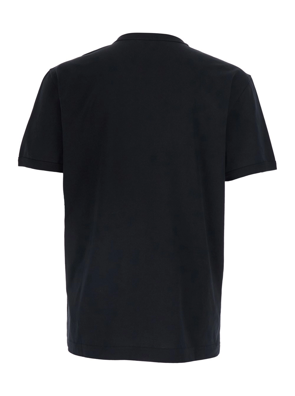Dolce & Gabbana T-Shirt Girocollo con Logo in Cotone Nera Uomo, view 2
