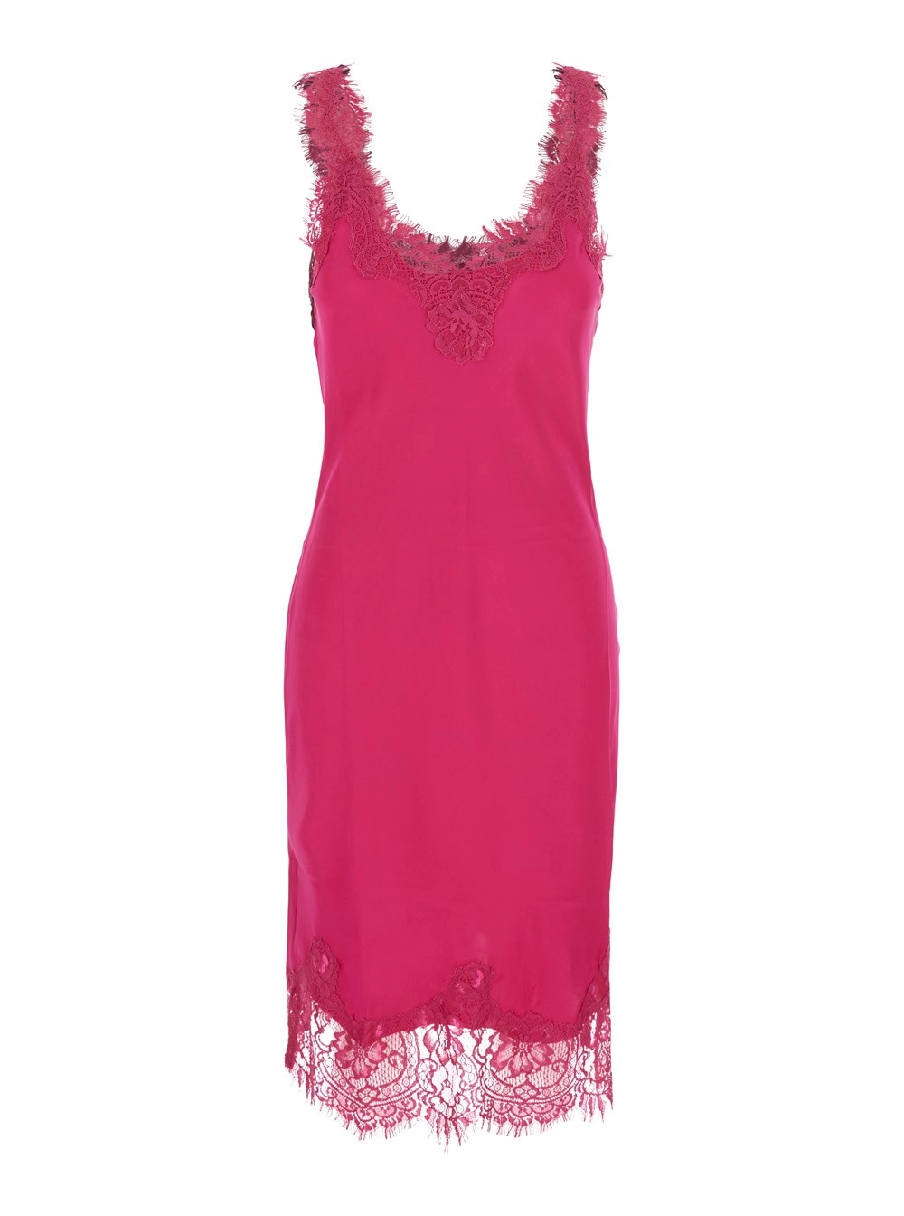 Gold hawk Abito 'MEGAN' con scollo a V e dettagli in pizzo in tessuto rosa per donna