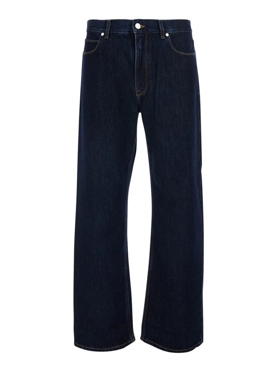 Fendi Jeans con patch logo sul retro in denim blu uomo