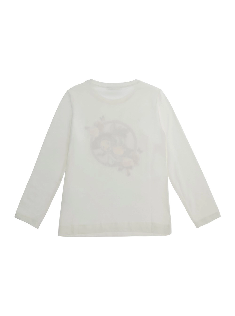 Monnalisa kids T-shirt a maniche lunghe con stampa sul fronte in cotone bianca bambina, view 2