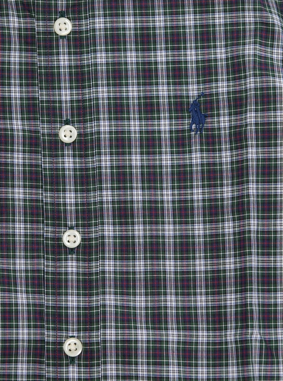 Polo ralph lauren kids Camicia con Cavallino sul Fronte e Motivo Check All-Over in Cotone Verde Bambino, view 3