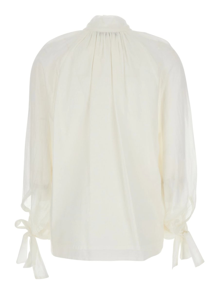 Tela PASCAL Bianco Camicia con Collo Classico in Cotone Donna, view 2
