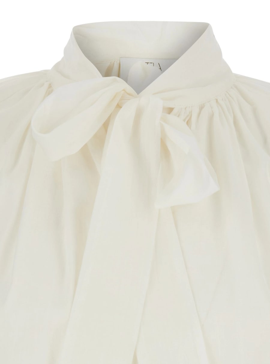 Tela PASCAL Bianco Camicia con Collo Classico in Cotone Donna, view 3