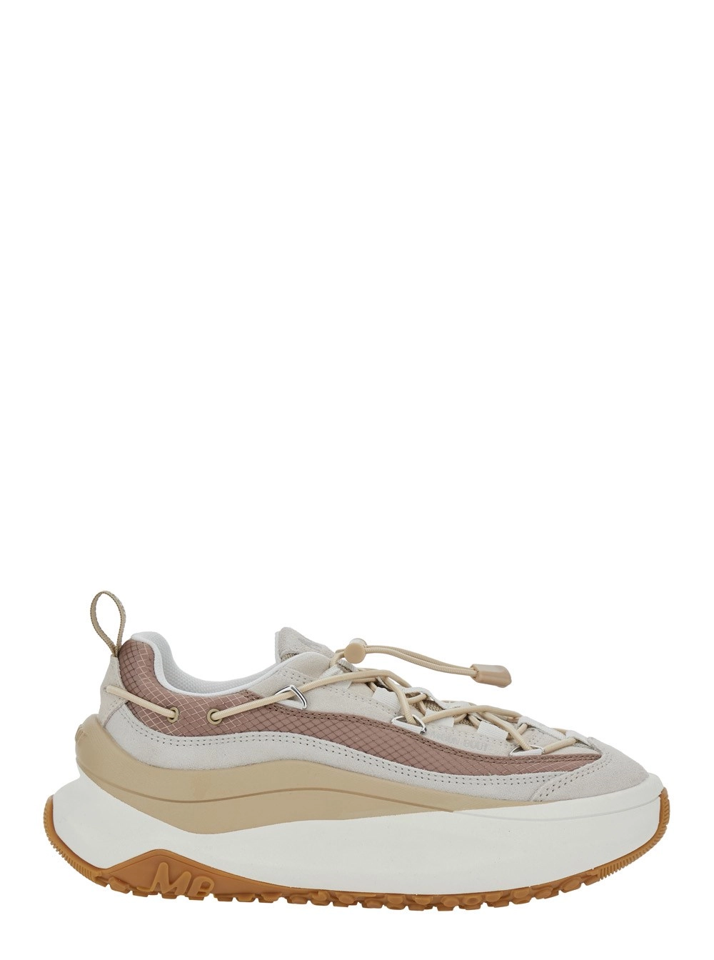 Moon boot Sneaker 'Moon 247' Low Top con Logo sulla Linguetta in Misto Pelle e Tessuto Beige Donna