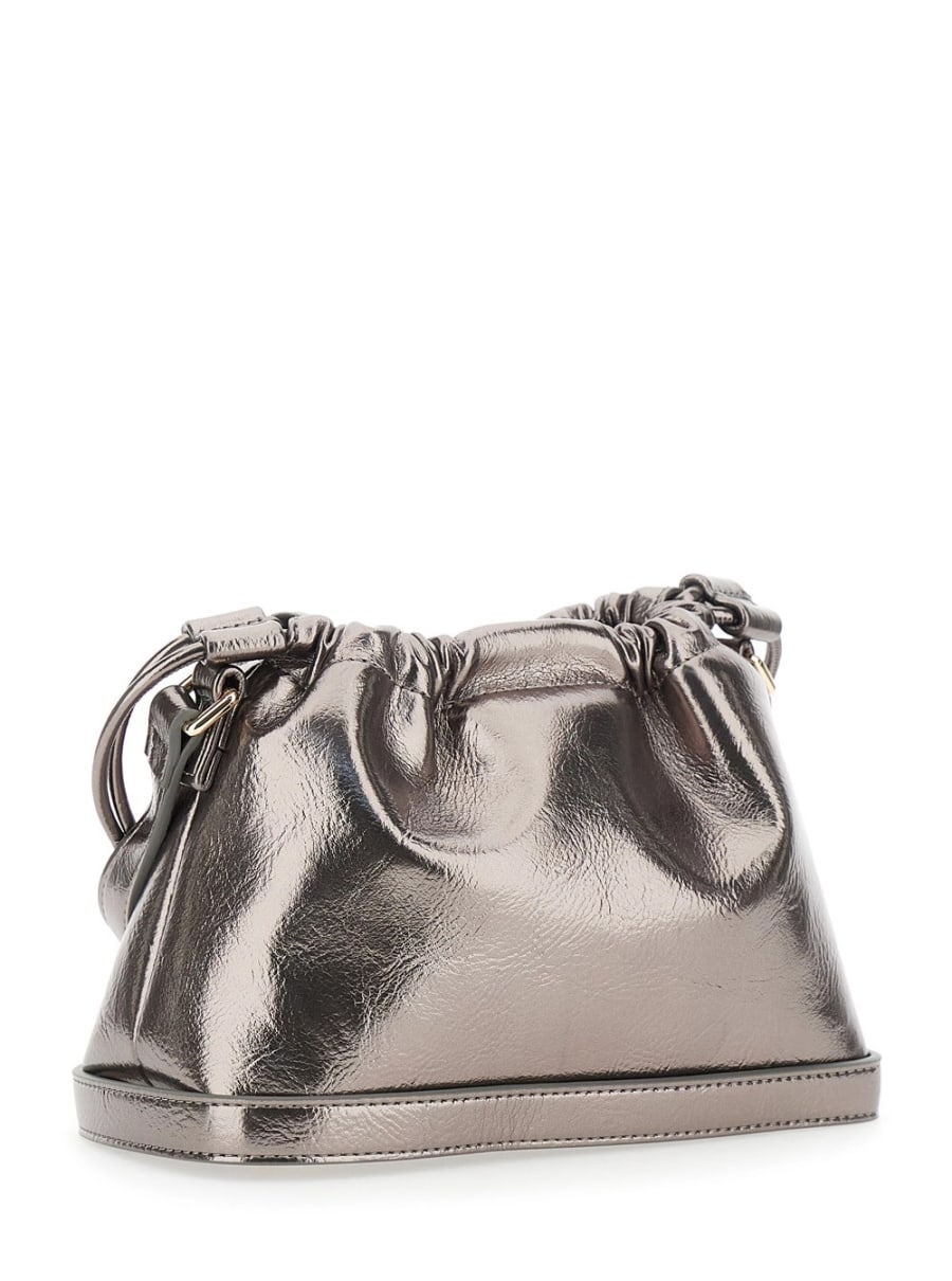 A.P.C. Borsa a Spalla con Logo Lettering sul Fronte e Chiusura a Coulisse in Ecopelle Color Metallico Donna, view 3