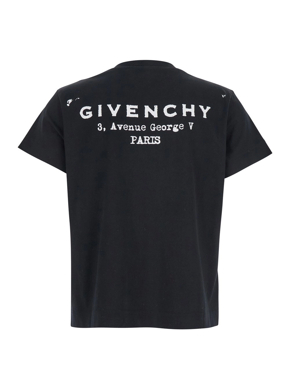 Givenchy T-Shirt Girocollo con Logo Lettering su Fronte e Retro in Cotone Nera Donna, view 2