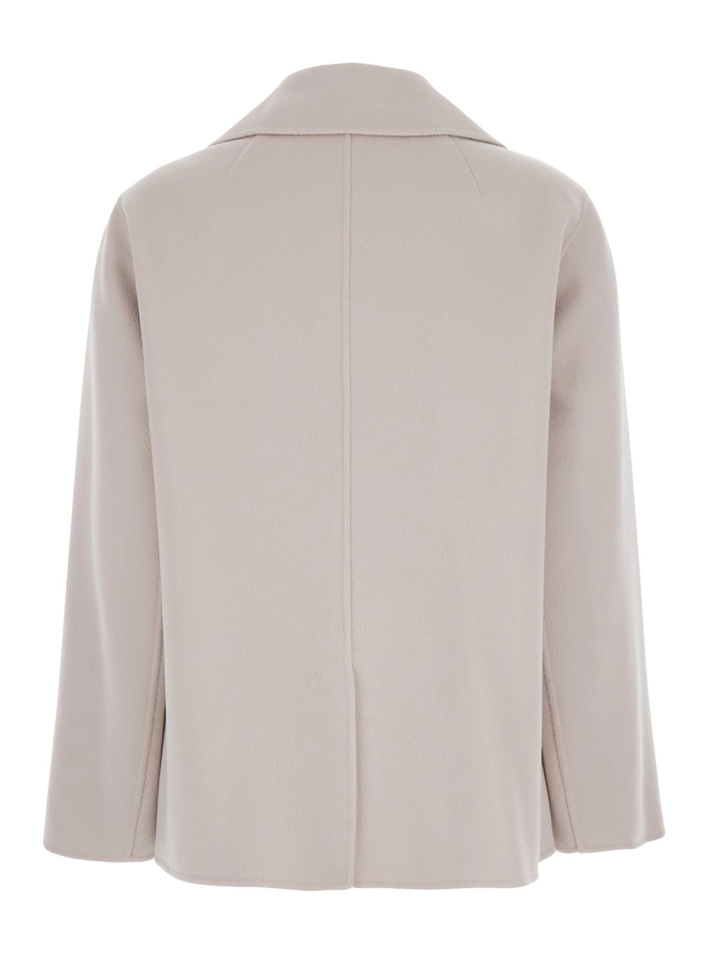 'S Max Mara Giacca 'Margot' Doppiopetto con Revers Classici Ampi in Lana Vergine Beige Donna, view 2