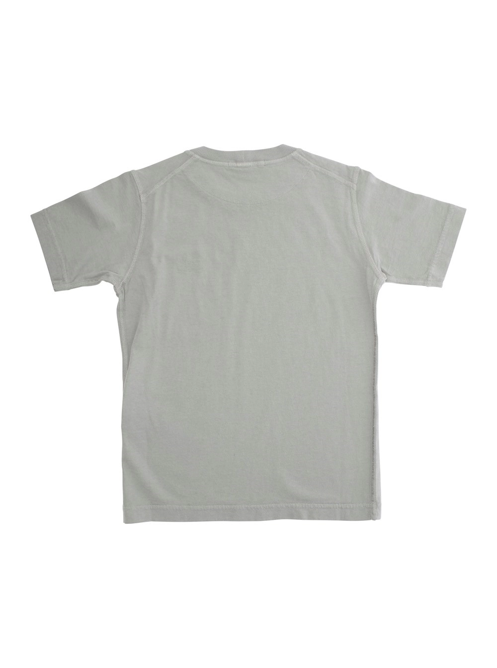 Stone island kids T-Shirt con Scollo Rotondo e Patch Logo sul Fronte in Cotone Grigia Bambino, view 2