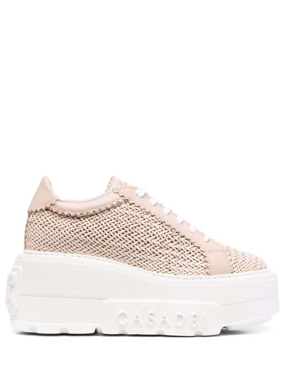 Casadei Sneakers 'Nexus Platform' con Design Intrecciato in Tessuto e Pelle Rosa Donna