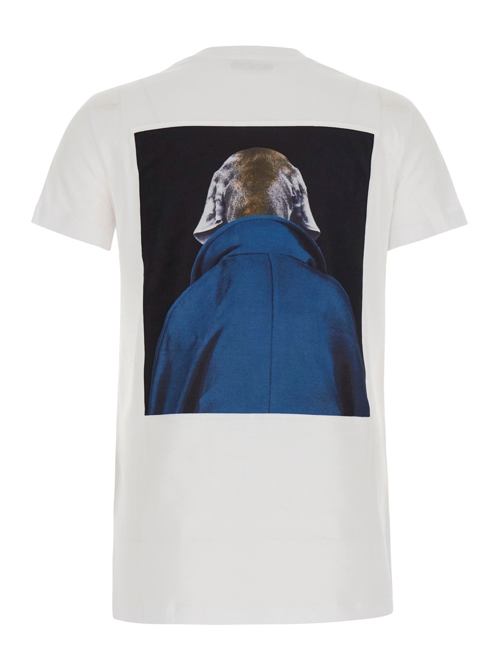 Max Mara T-Shirt 'Calca' Girocollo con Maxi Stampa su Fronte e Retro in Cotone Bianca Donna, view 2