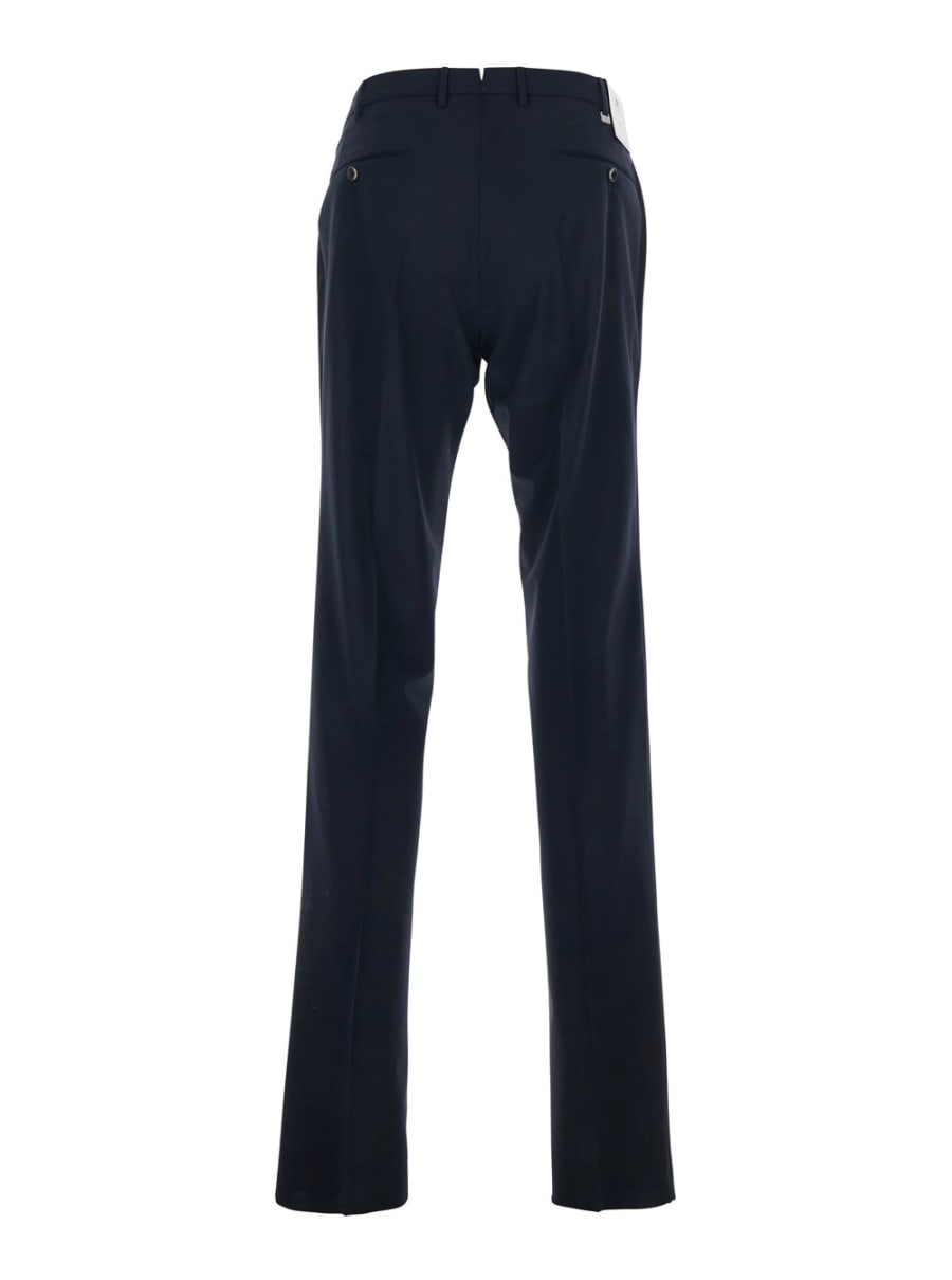 PT Torino Pantaloni Slim "COVF1SZ00CL1MA270360" con Passanti per Cinture e Tasche a Filetto sul Retro in Lana Blu Uomo, view 2