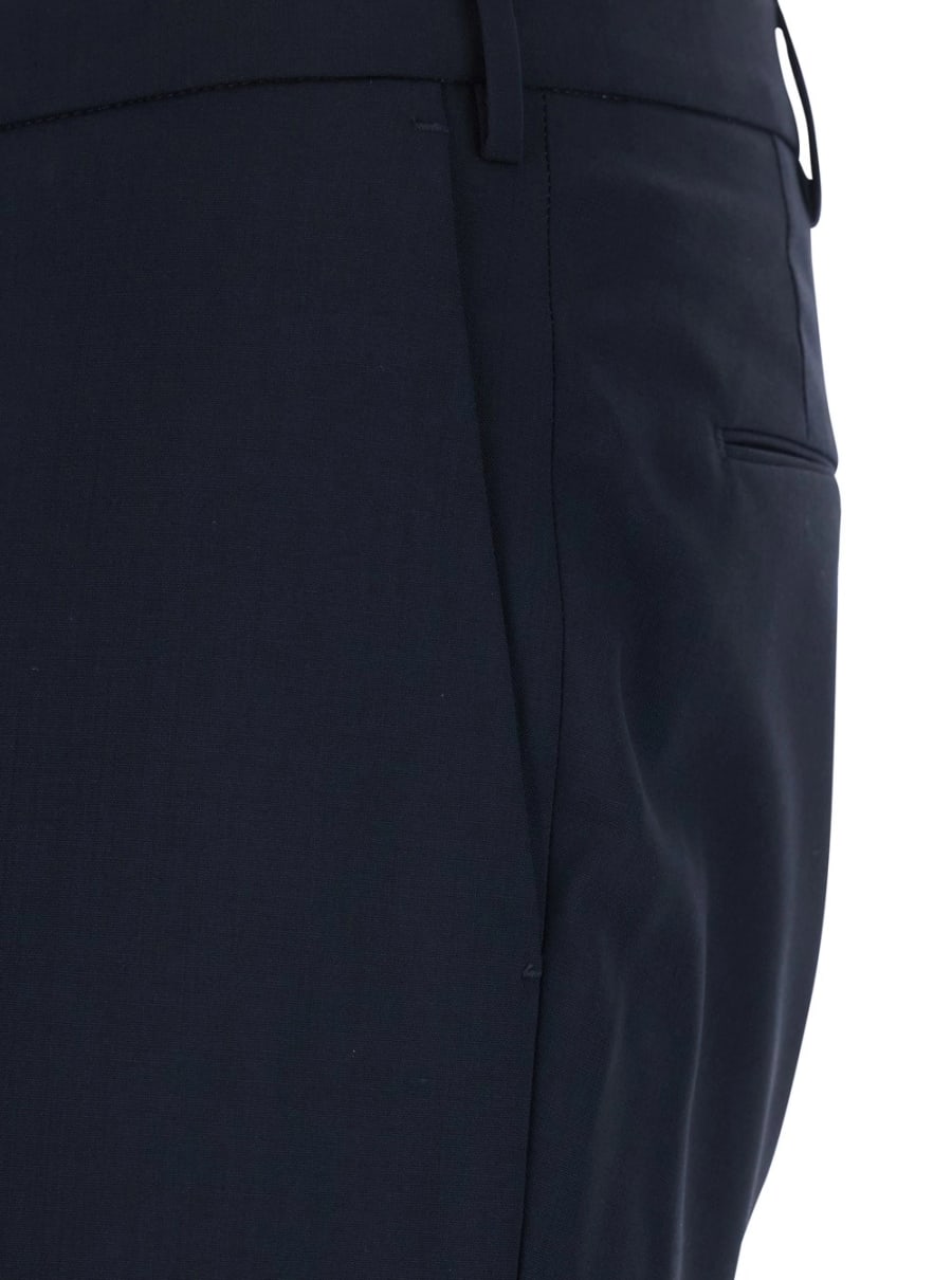 PT Torino Pantaloni Slim "COVF1SZ00CL1MA270360" con Passanti per Cinture e Tasche a Filetto sul Retro in Lana Blu Uomo, view 3