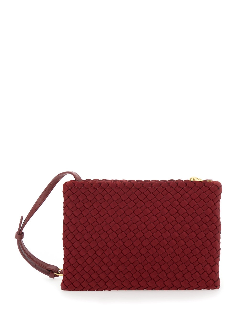 Naghedi Borsa a Tracolla 'Soho' Media con Tracolla Regolabile e Removibile e Motivo Intrecciato in Ecopelle Rossa Donna