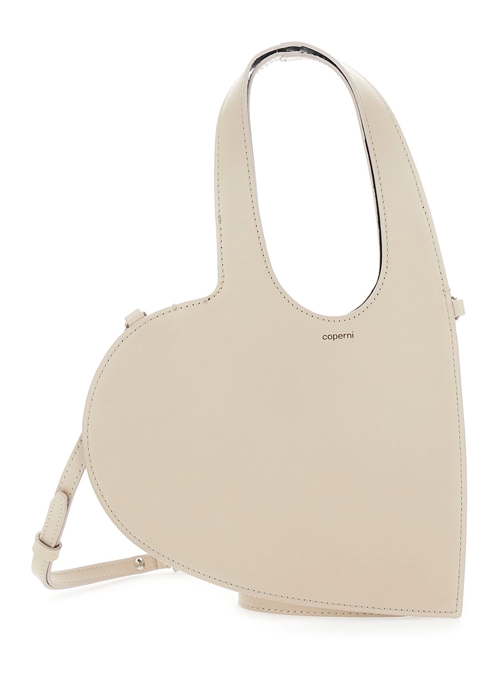 Coperni Borsa a Tracolla 'Baby Heart' a Forma di Cuore con Tracolla Regolabile e Removibile in Pelle Beige Donna