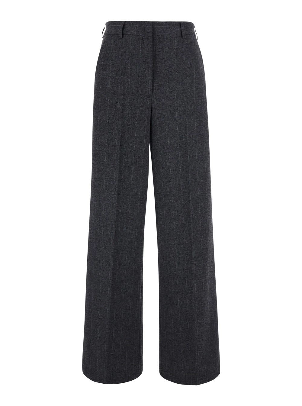 Jucca Pantaloni con motivo a Righe all-over in misto lana Grigi donna