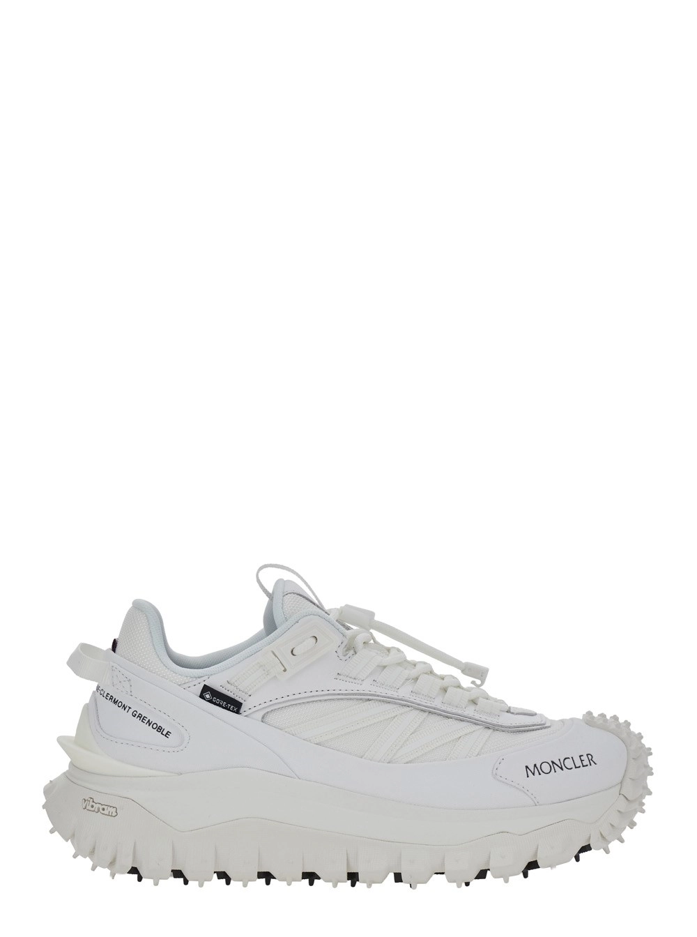 Moncler Sneakers' Trailgrip GTX' con logo sul lato e suola chunky in gomma in pelle e tessuto tecnico bianche donna