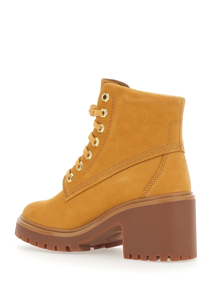 Timberland Stivaletti 'Stone Heights' con lacci sul fronte e tacco squadrato in pelle gialli donna, view 3