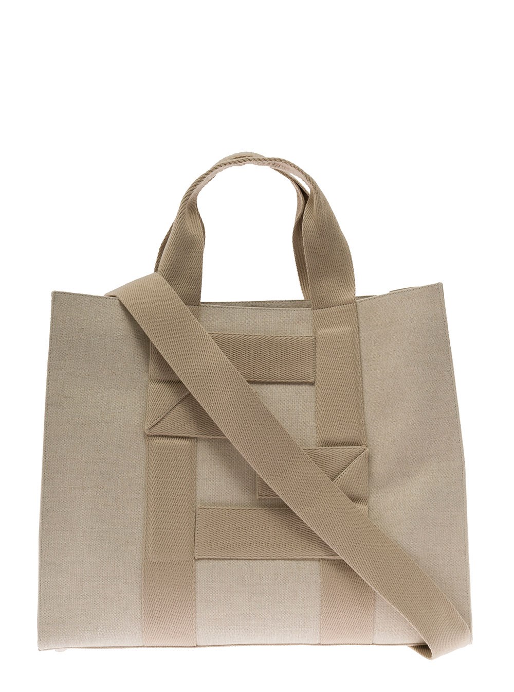Fendi Borsa a Mano in Tessuto Beige Fendi Uomo