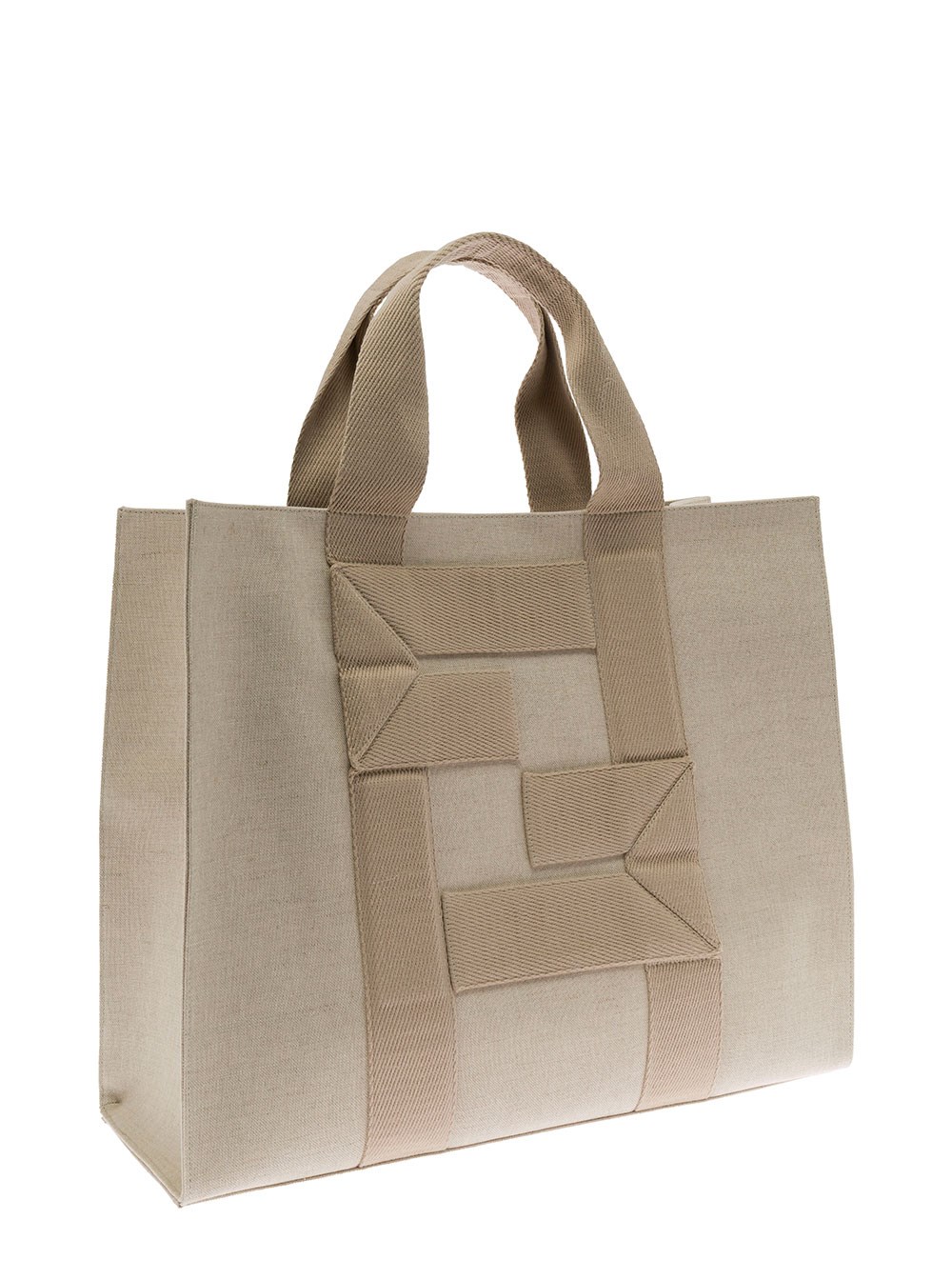Fendi Borsa a Mano in Tessuto Beige Fendi Uomo, view 2