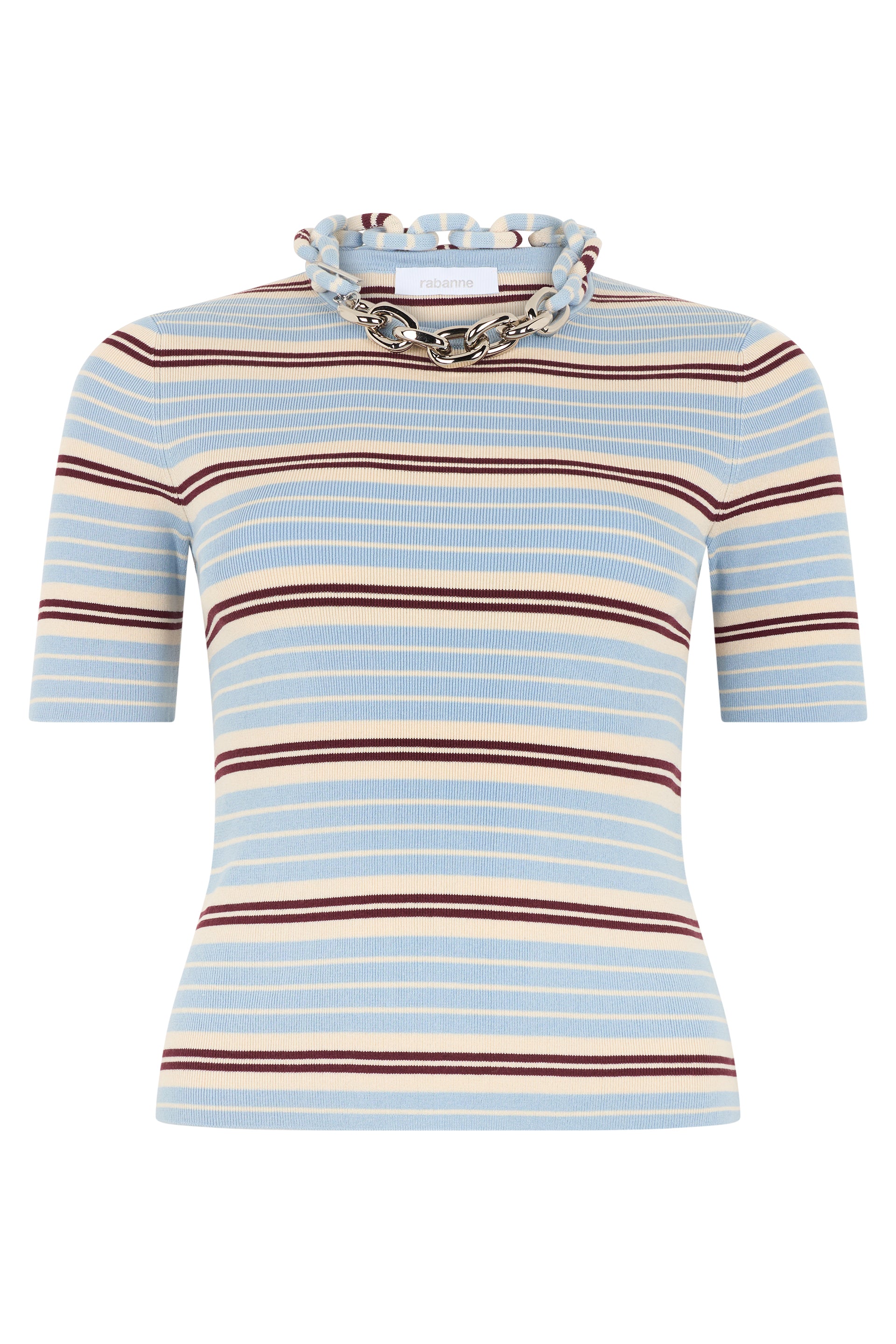 Rabanne T-Shirt a Costine con catena