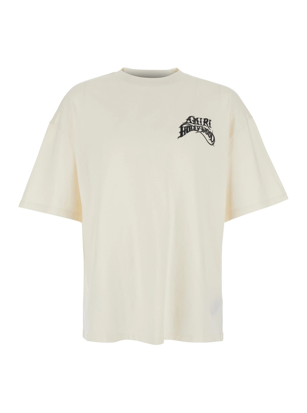 Amiri T-Shirt con Logo Stampato sul Fronte e sul retro in Cotone Bianca Uomo