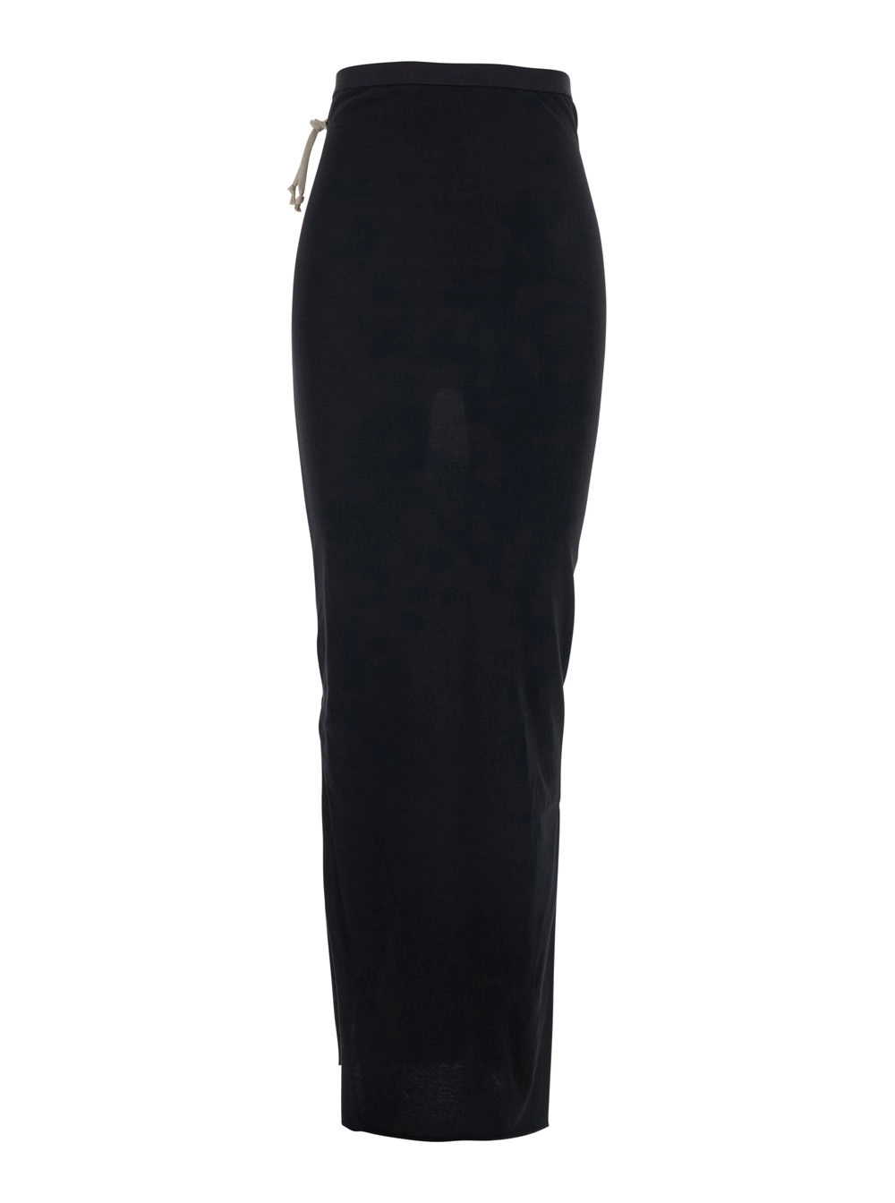 Rick Owens Gonna Lunga con Chiusura con Coulisse sul Lato e Orlo Dritto in Cotone Nera Donna
