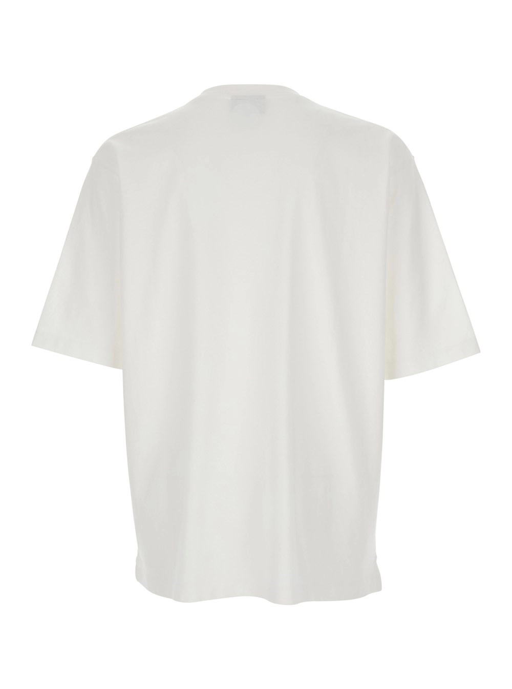 Dsquared2 T-Shirt Girocollo con Stampa Logo Lettering sul Fronte in Cotone Binanca Uomo, view 2