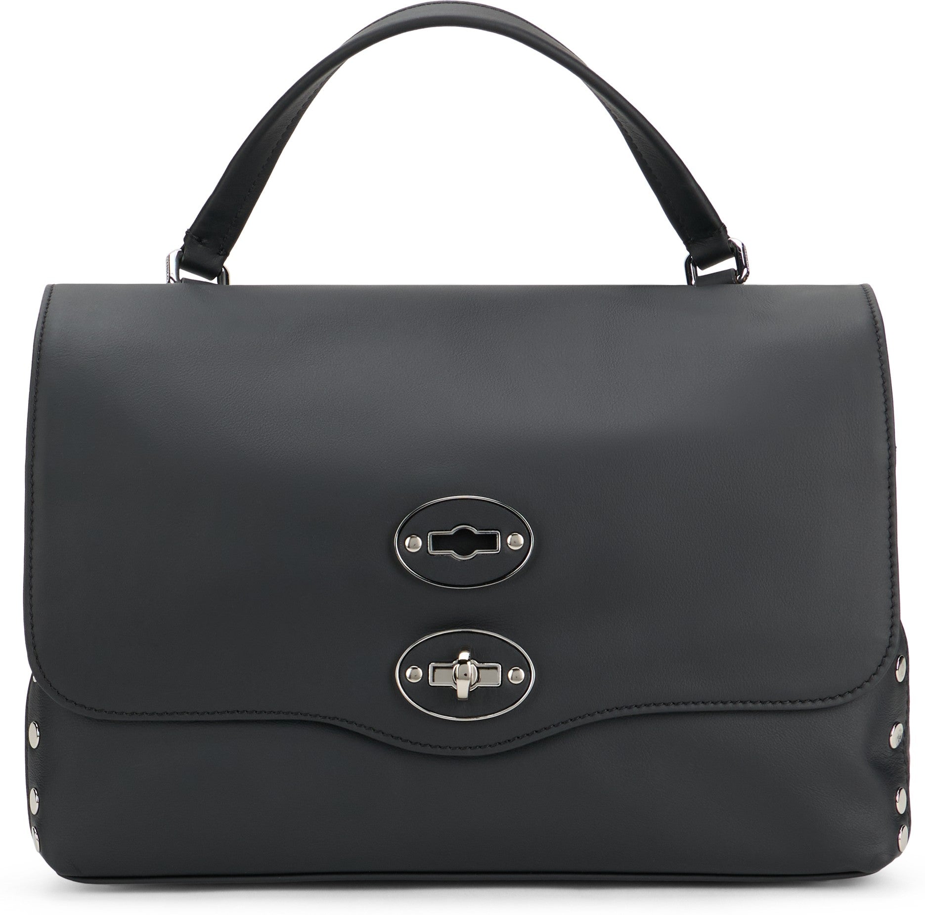 Zanellato Borsa Postina small in pelle liscia di colore nero
