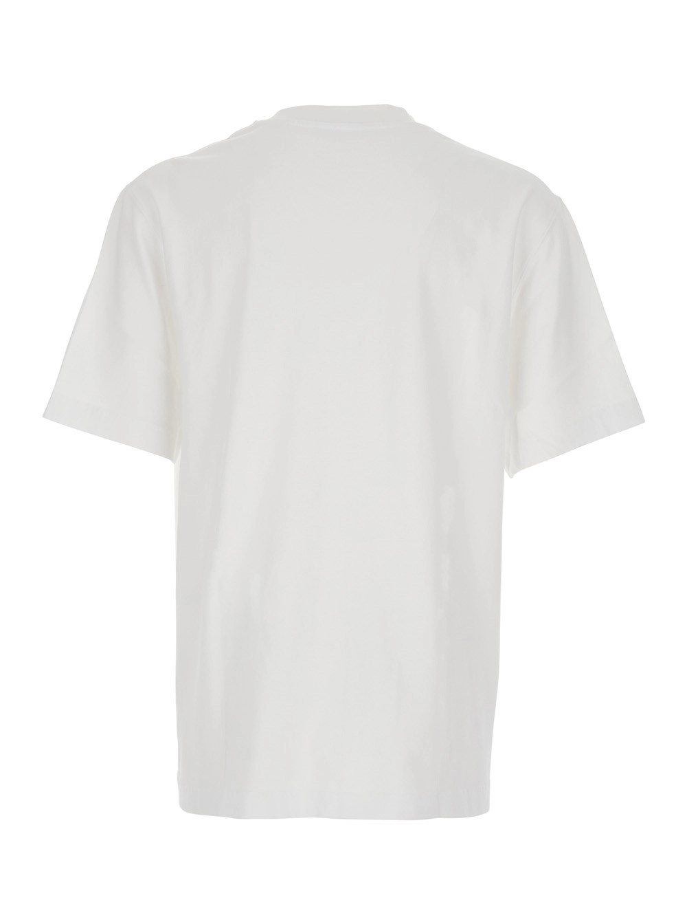 Jacquemus T-Shirt 'Le T-Shirt Gros Grain' Girocollo con Patch Logo sul Fronte in Cotone Bianca Uomo, view 2