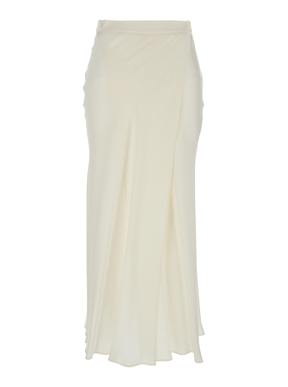 Semicouture Gonna 'Ambra' con Design a Portafoglio in Misto Seta Bianca Donna