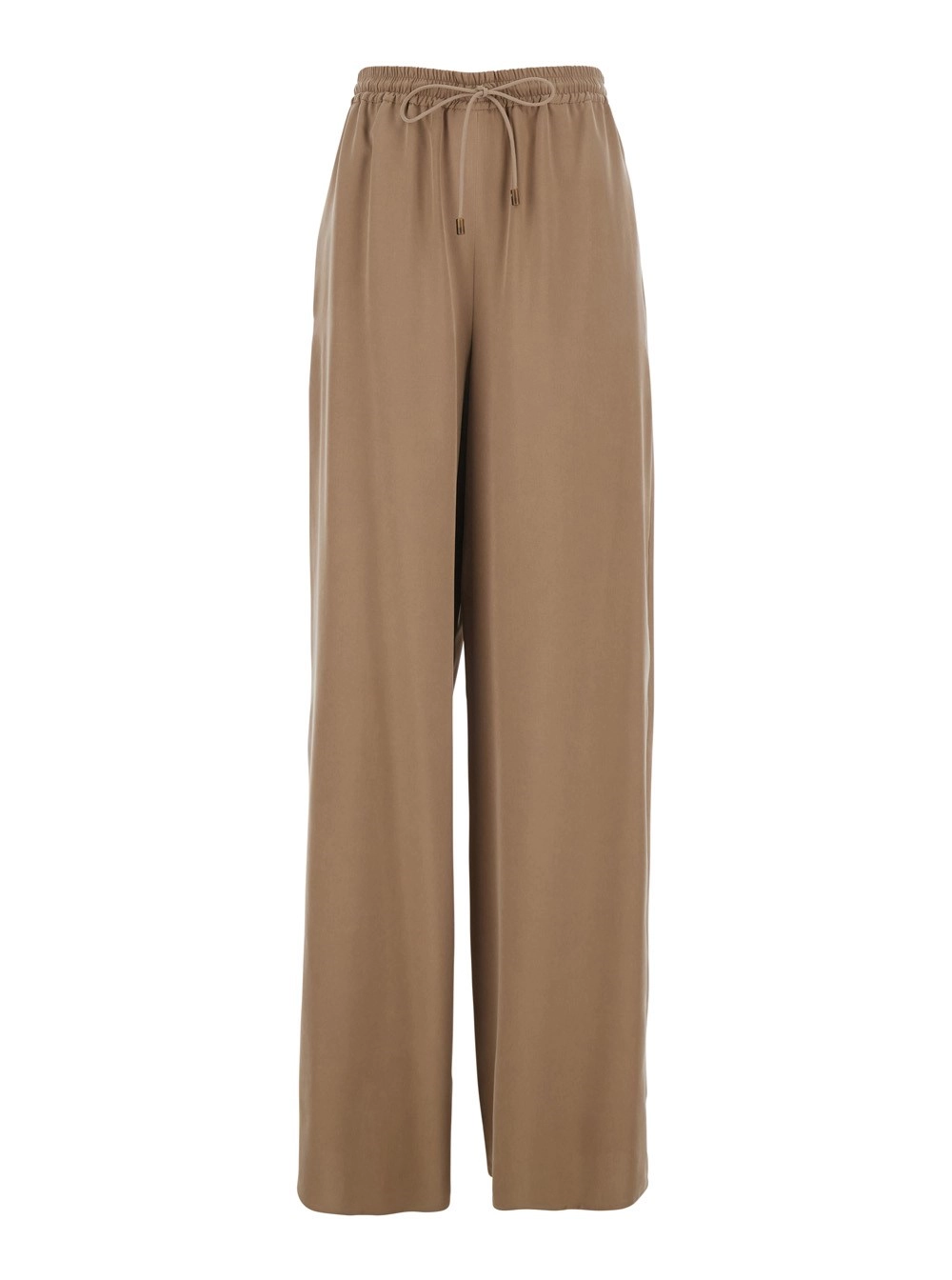 Max Mara Pantaloni 'Genero' con Vita Elasticizzata con Coulisse in Seta Beige Donna